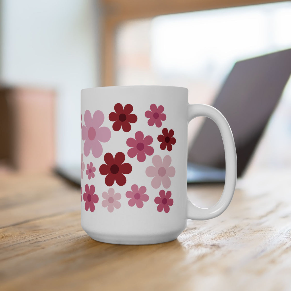 Retro Daisy Heart Bouquet Mug — Cute Valentine’s Day Coffee Cup (11oz & 15oz) - Sydney So Sweet