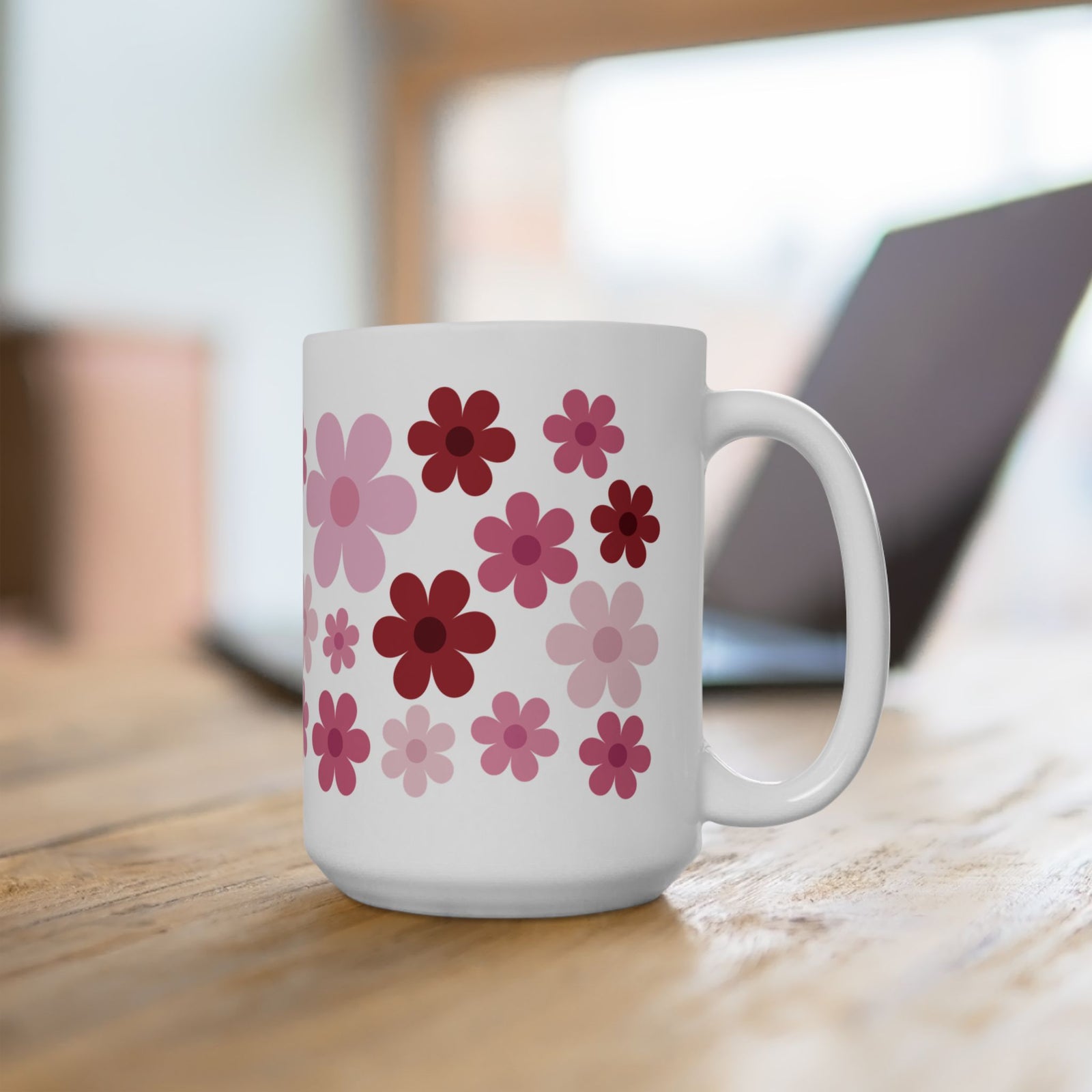 Retro Daisy Heart Bouquet Mug — Cute Valentine’s Day Coffee Cup (11oz & 15oz) - Sydney So Sweet