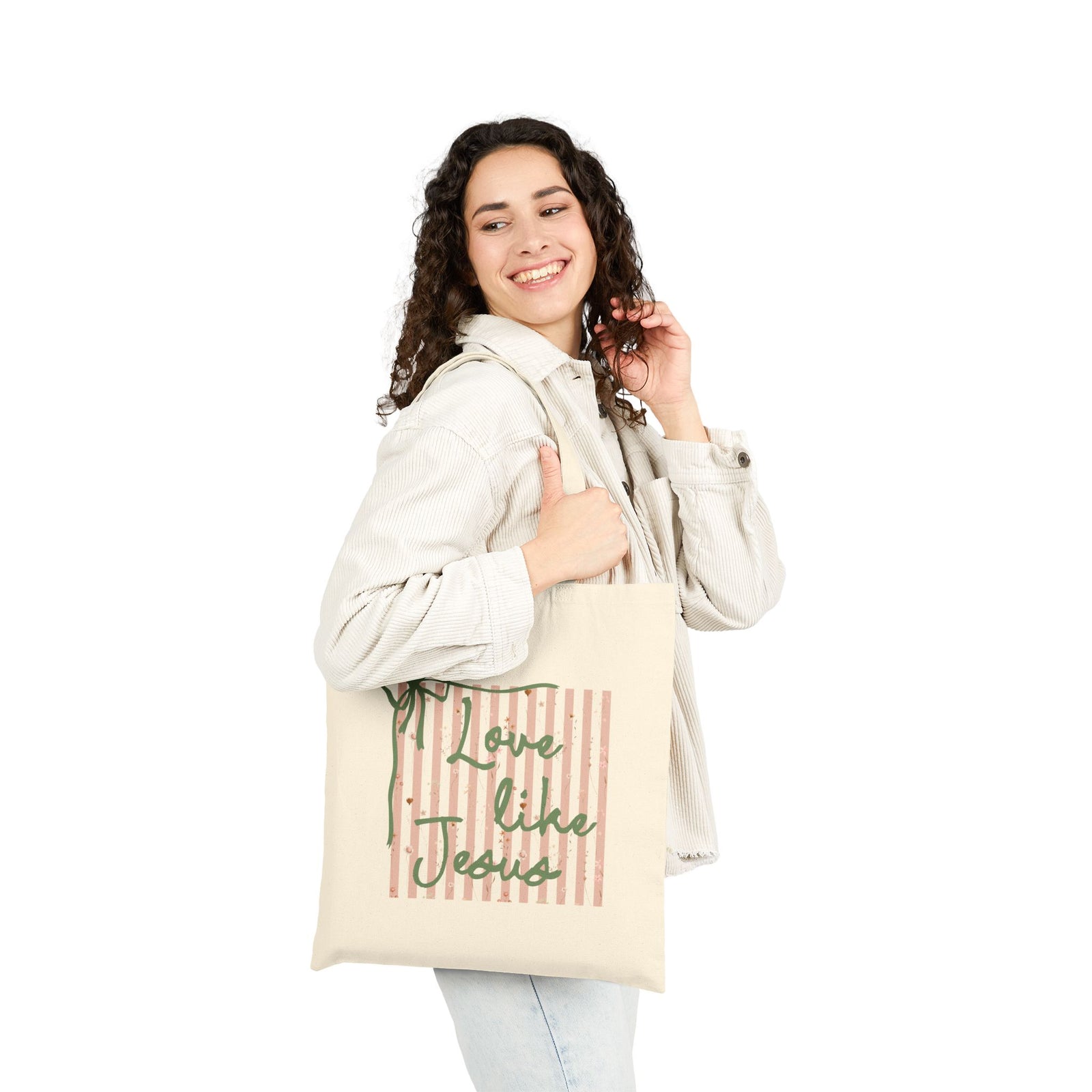 Love Like Jesus Tote Bag Christian Canvas Grocery & Bible Study Tote