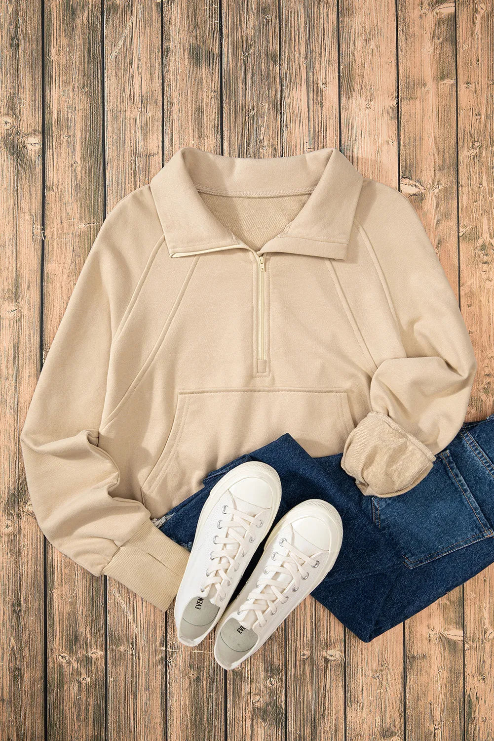 Half Zip Long Sleeve Sweatshirt - Sydney So Sweet