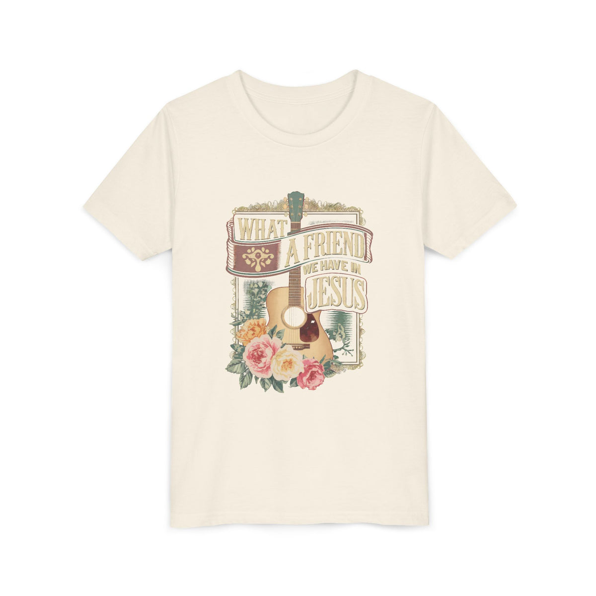 What a Friend We Have in Jesus Kids T-Shirt Christian Praise Guitar Graphic Tee