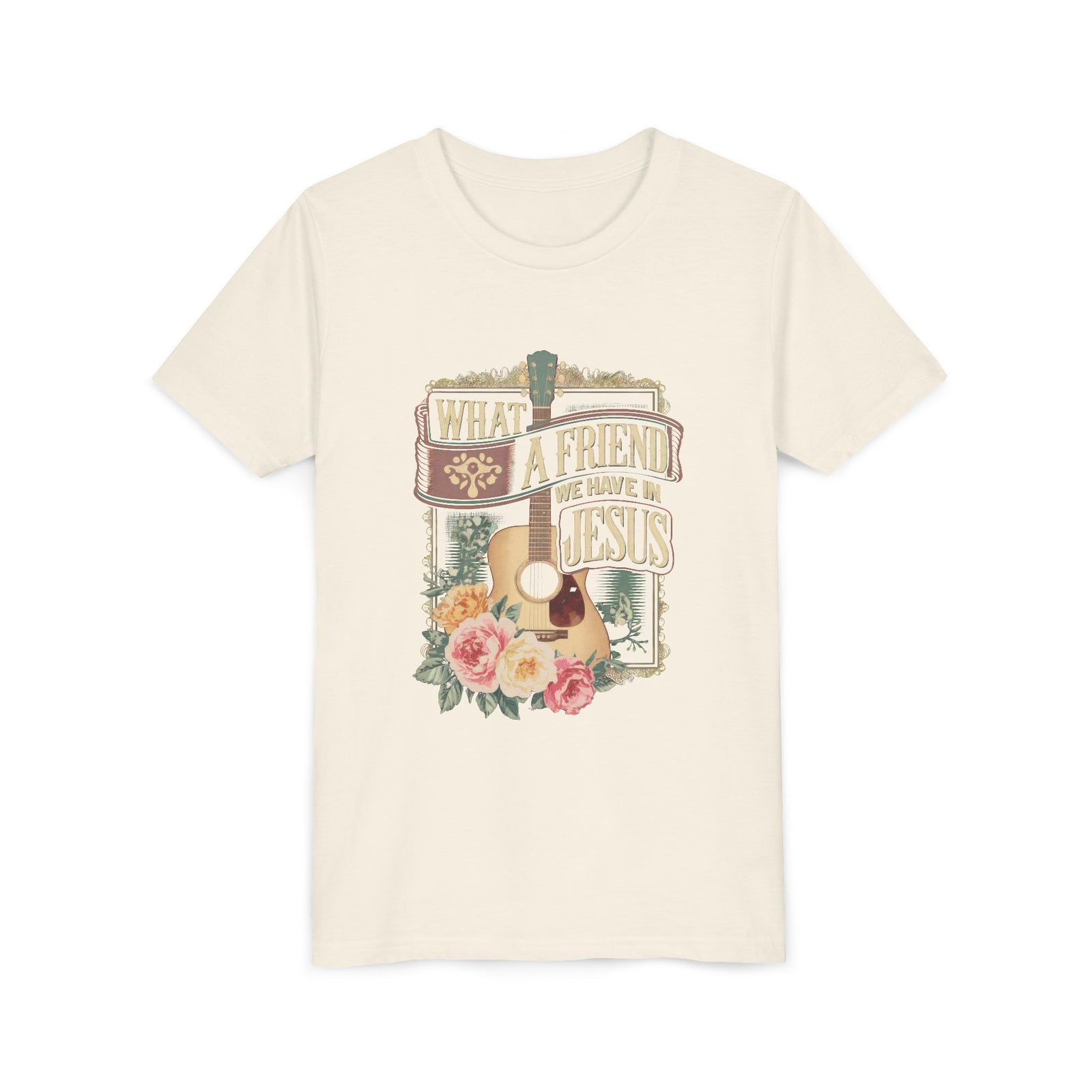 What a Friend We Have in Jesus Kids T-Shirt Christian Praise Guitar Graphic Tee