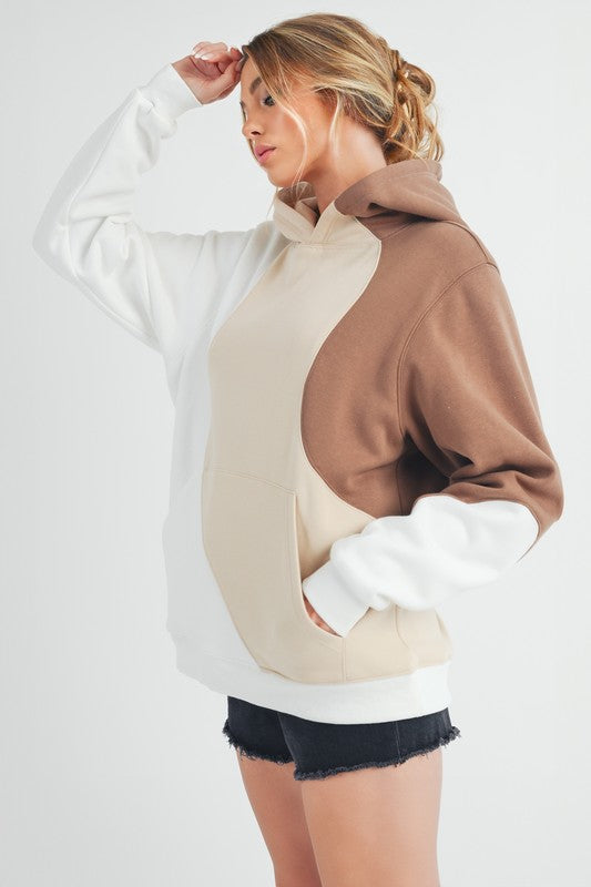 Aemi + Co Color Block Hoodie with Kangaroo Pocket - Sydney So Sweet
