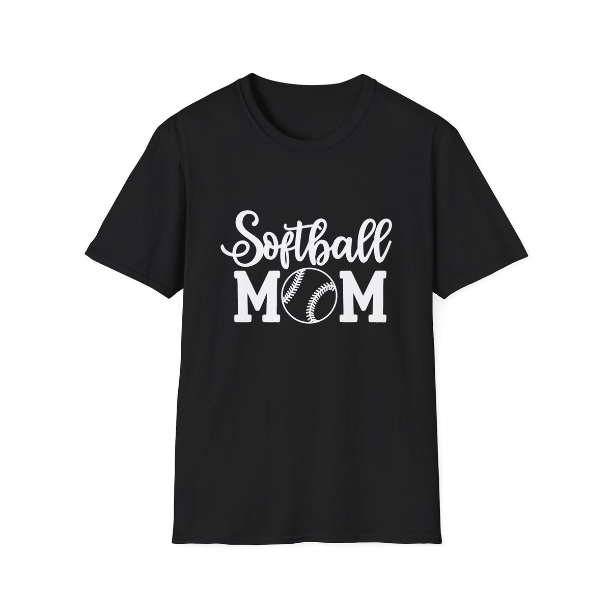 Softball Mom Classic Graphic T-Shirt Cute Sports Mom Tee (12 Team Colors)