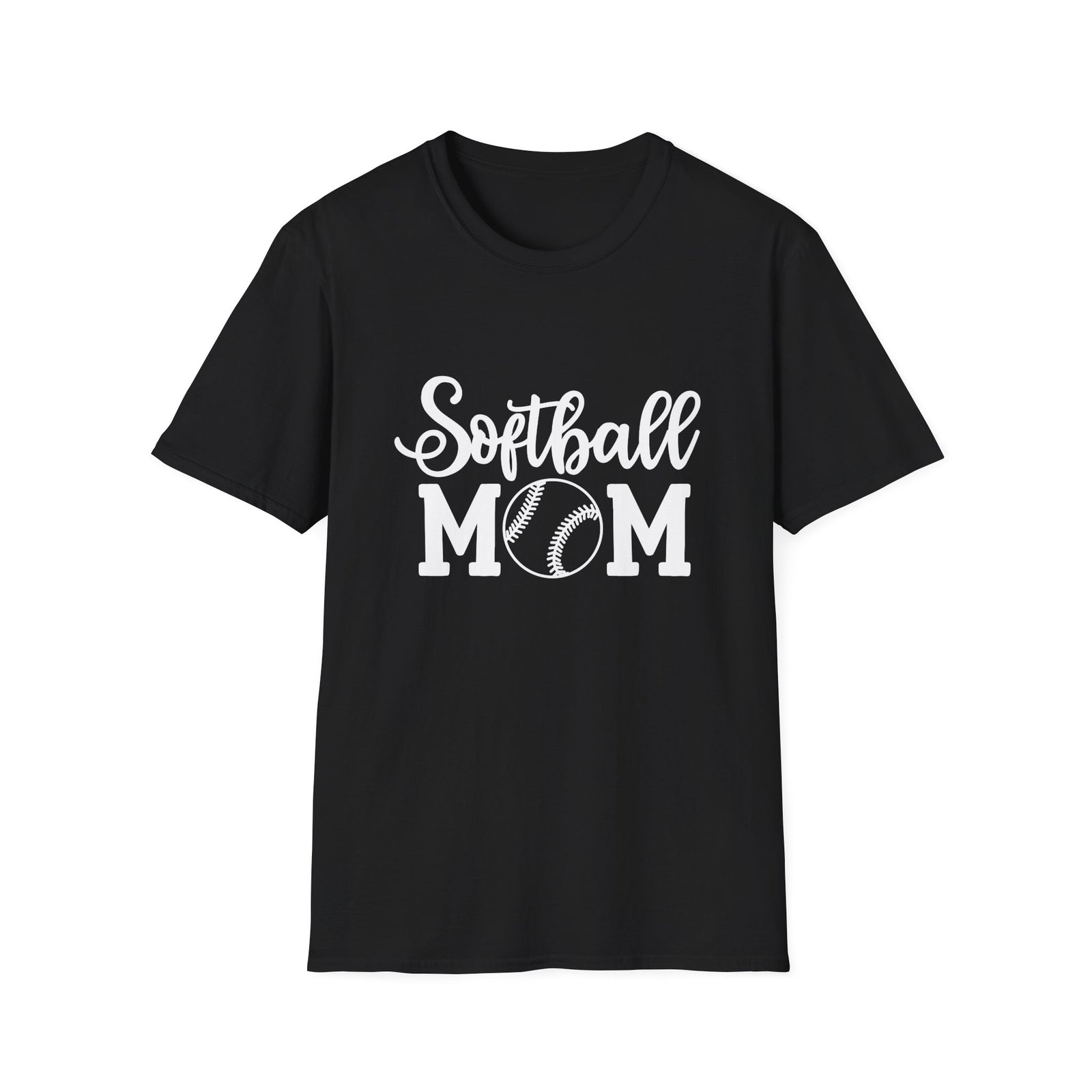 Softball Mom Classic Graphic T-Shirt Cute Sports Mom Tee (12 Team Colors)