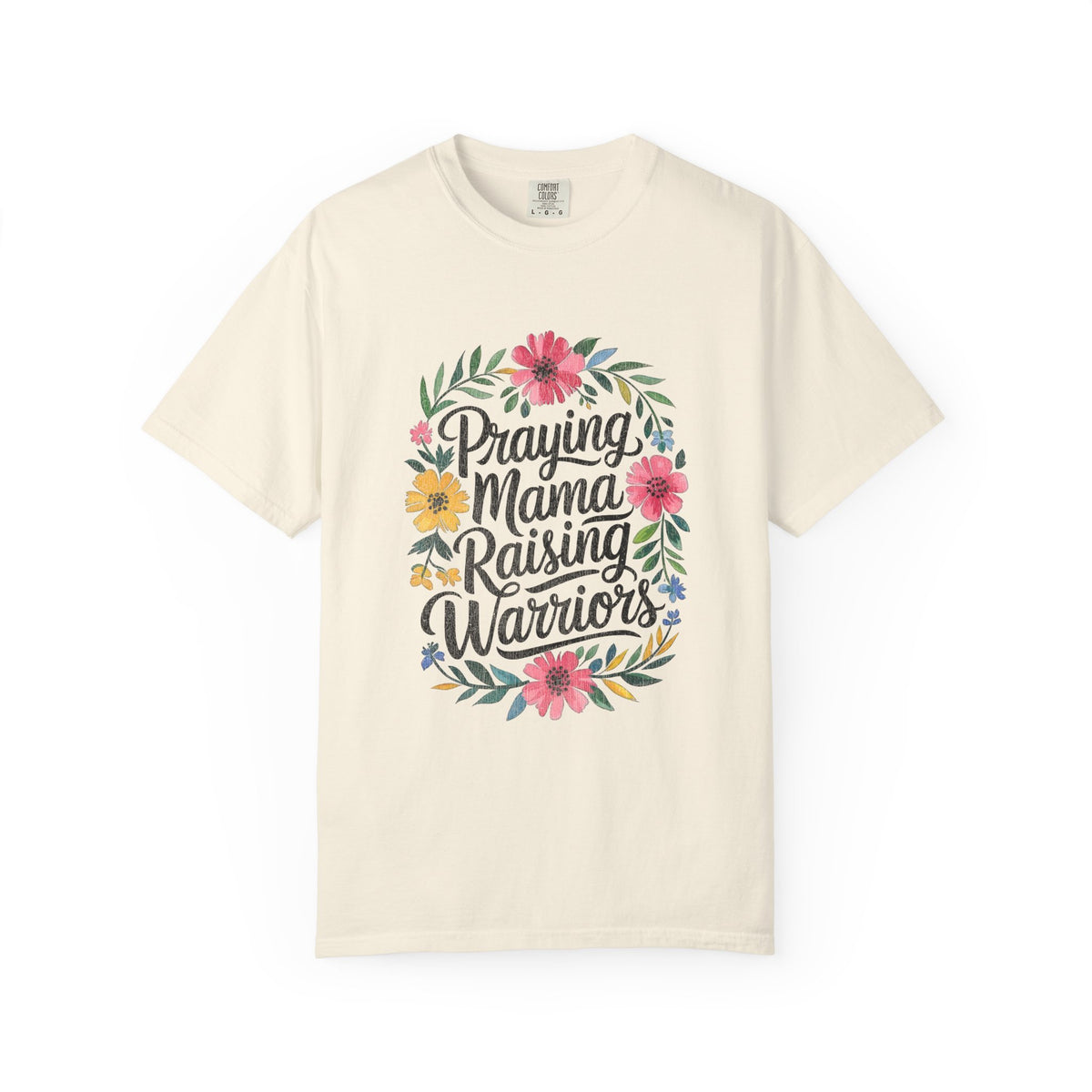 Praying Mama Raising Warriors T-Shirt Cute Floral Mom Graphic Tee