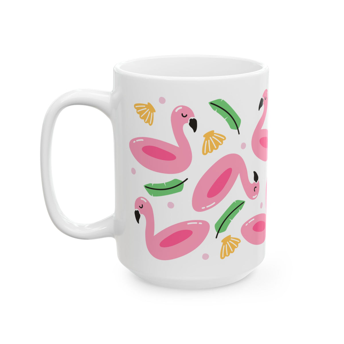 Flamingo Float Cute Ceramic Mug Coffee Cup (11oz & 15oz)