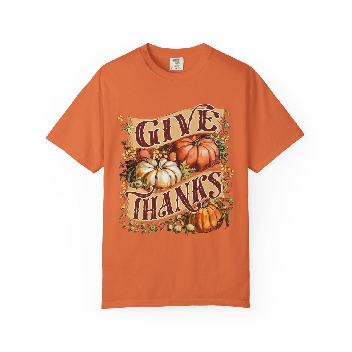 Give Thanks Pumpkin T-Shirt Vintage Thanksgiving Harvest Graphic Tee