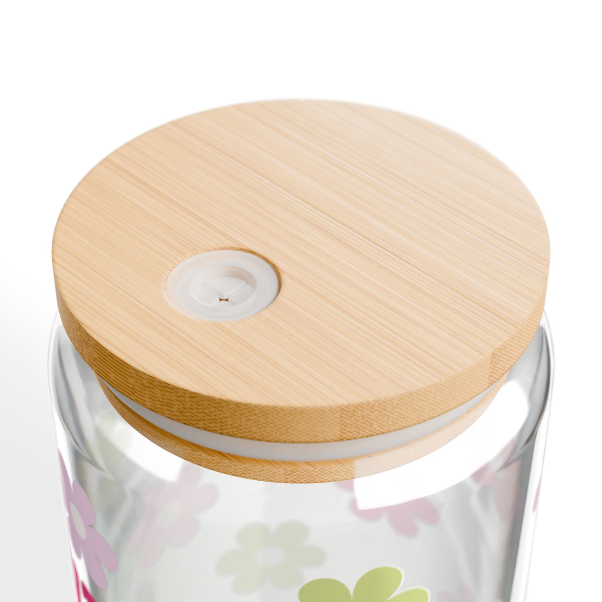 Out Here Being Blessed Retro Floral Sipper Glass 16oz — Reusable Drink Jar with Lid & Straw