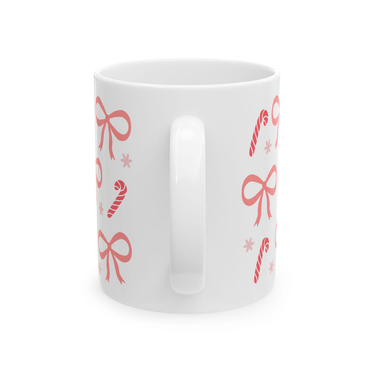 Candy Cane Coquette Christmas Ceramic Mug Coffee Cup (11oz & 15oz)