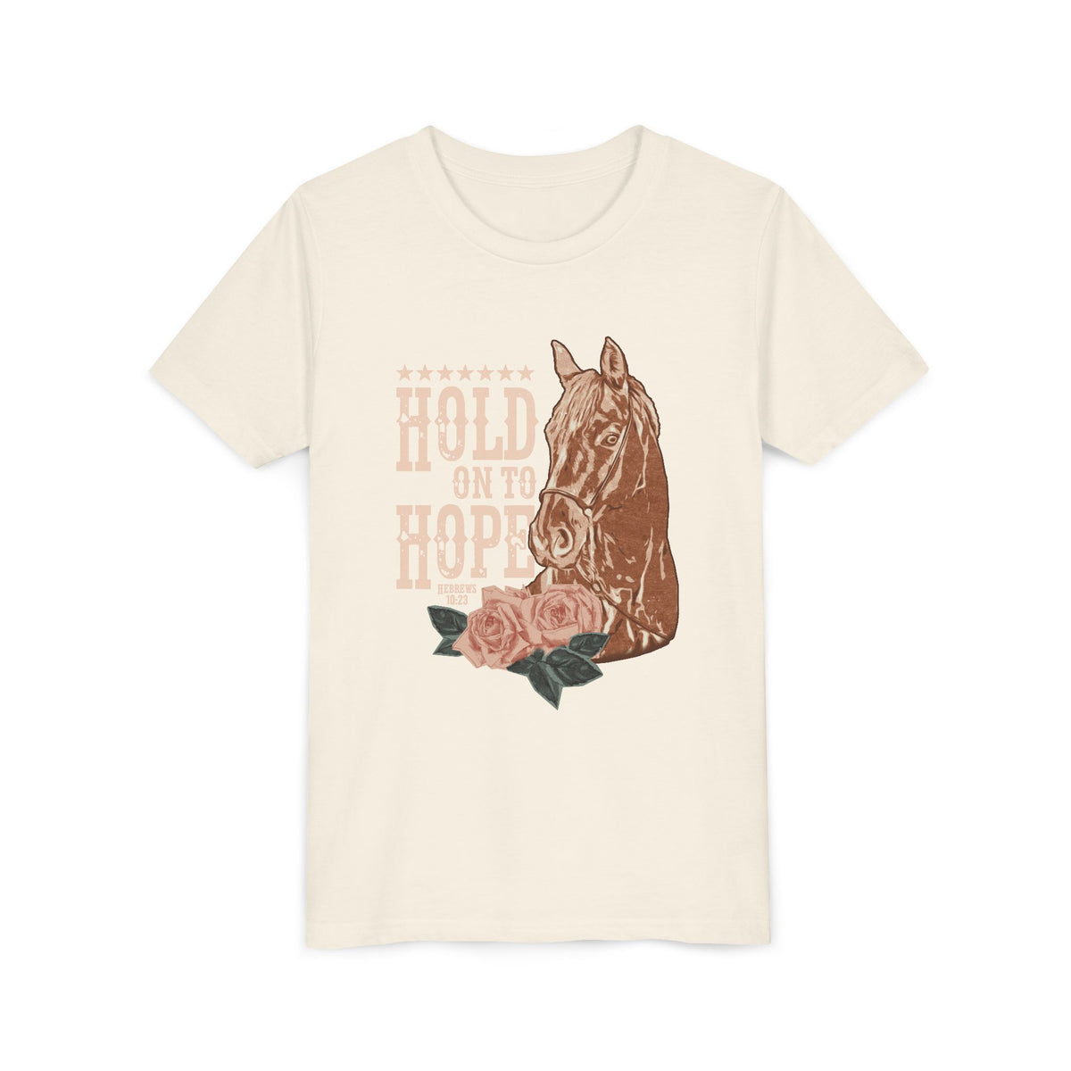 Hold Onto Hope Horse Kids T-Shirt Kids Graphic Christian Tee