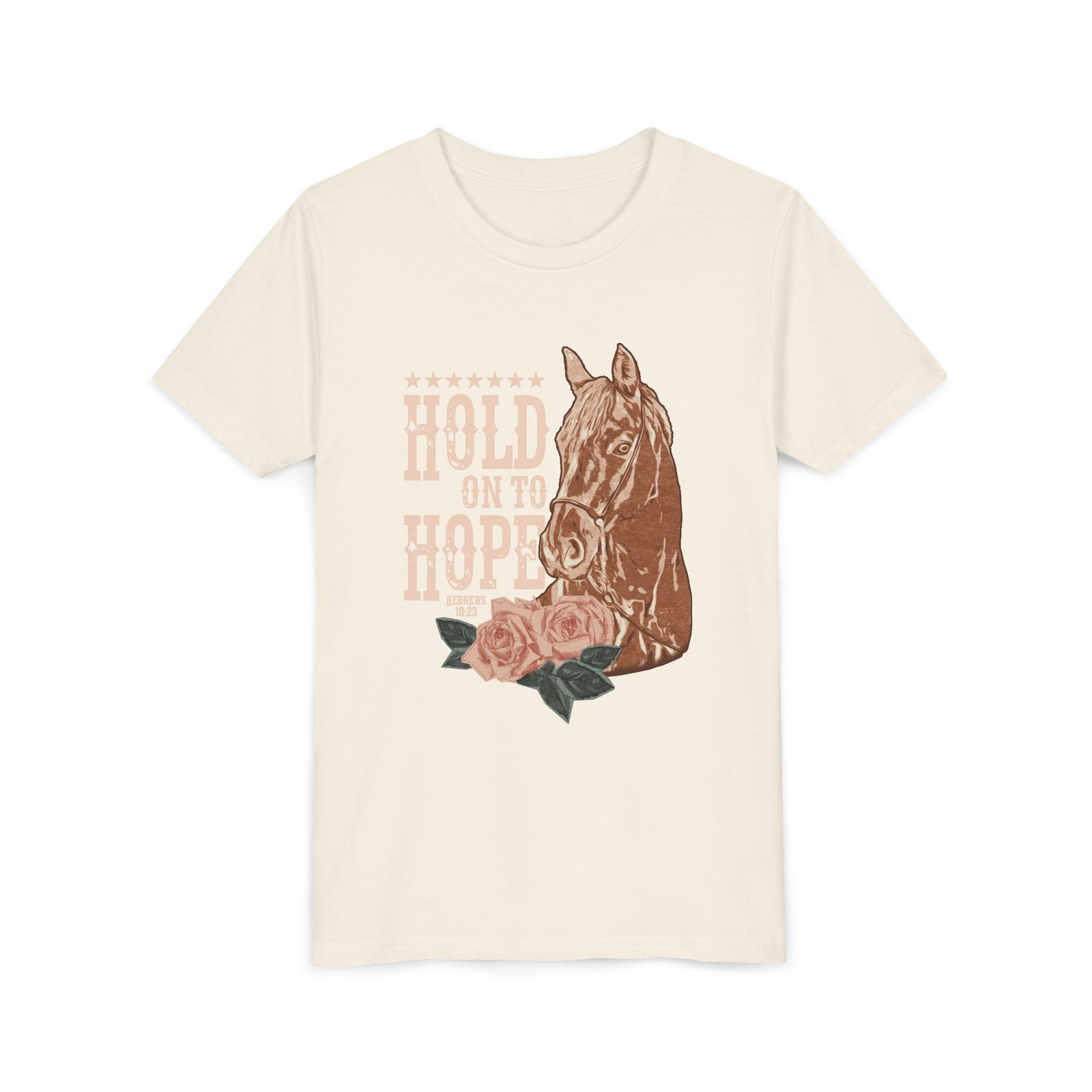 Hold Onto Hope Horse Kids T-Shirt Kids Graphic Christian Tee