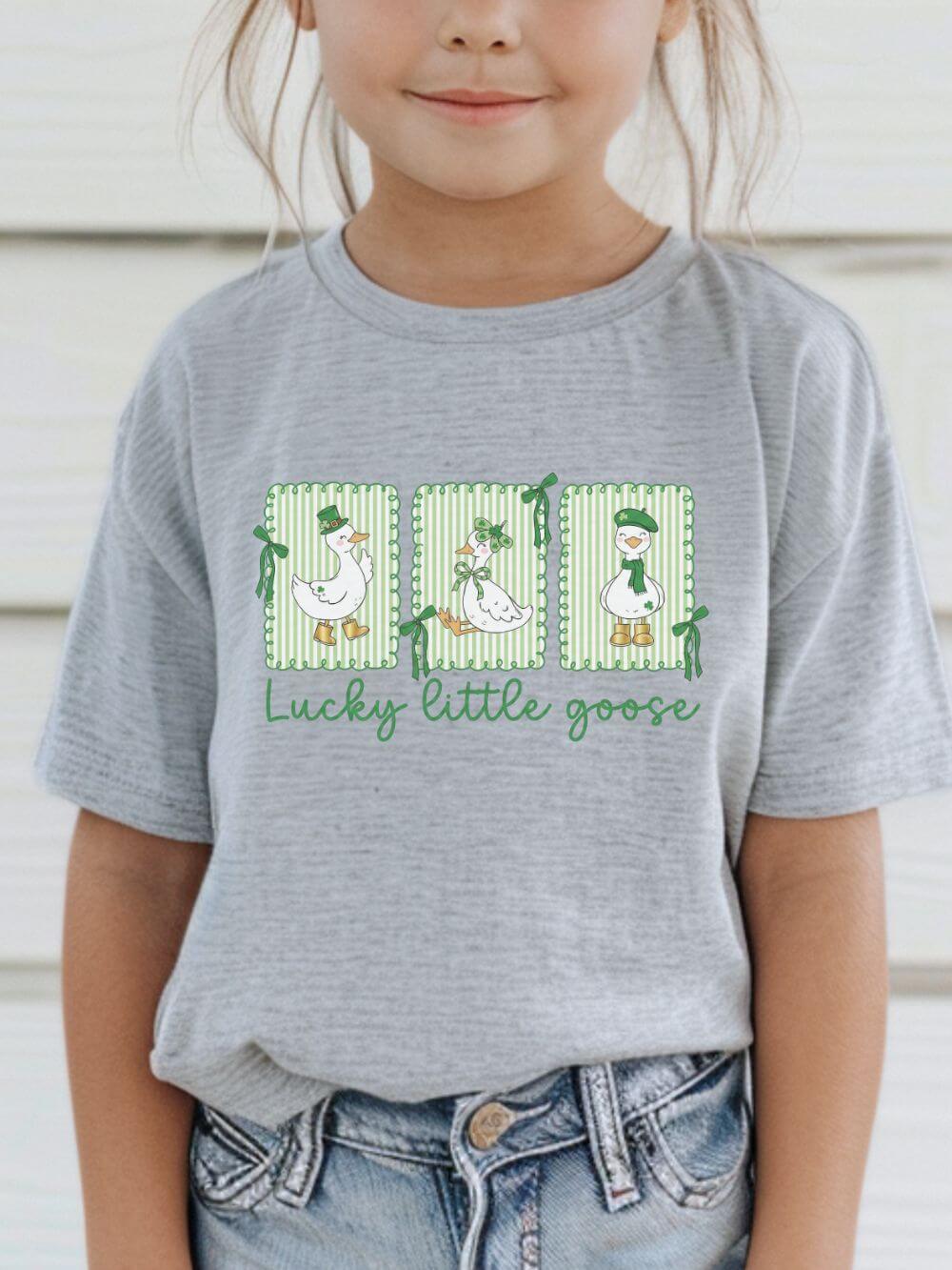 Lucky Little Goose Toddler Tee St. Patrick's Day Graphic T-Shirt