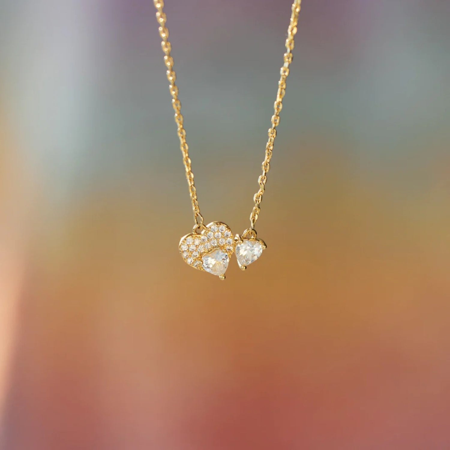 18K Gold-Plated 925 Sterling Silver Zircon Heart Necklace - Sydney So Sweet