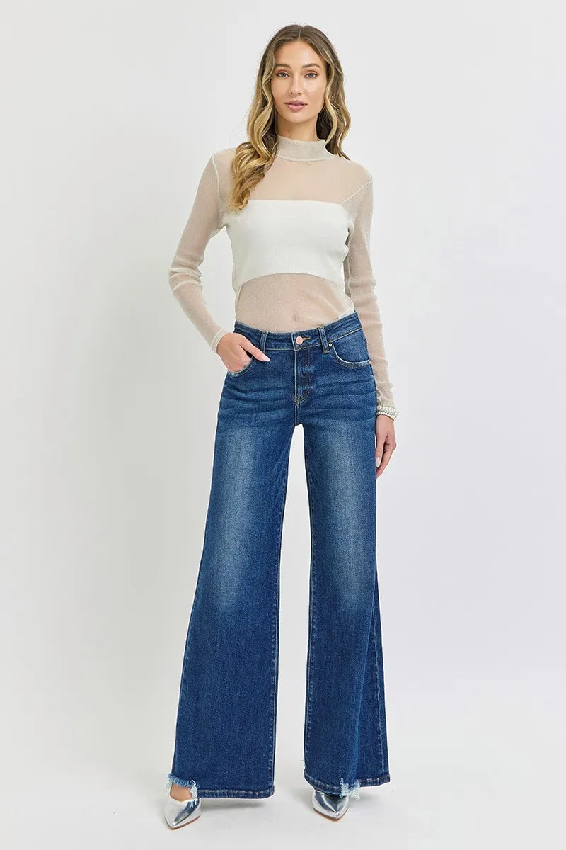 RISEN Full Size Mid Rise Wide Jeans Plus Size - Sydney So Sweet