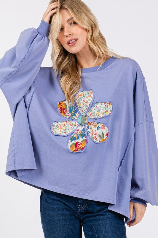 SAGE + FIG Flower Patch Dropped Shoulder Oversize Top - Sydney So Sweet