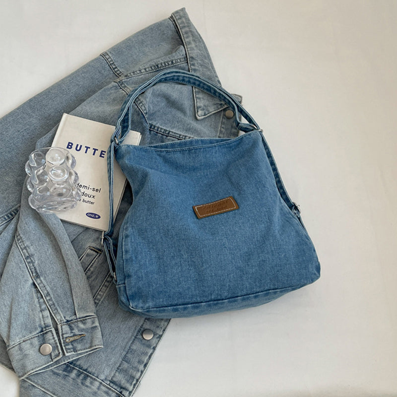 Adjustable Strap Denim Shoulder Bag - Sydney So Sweet