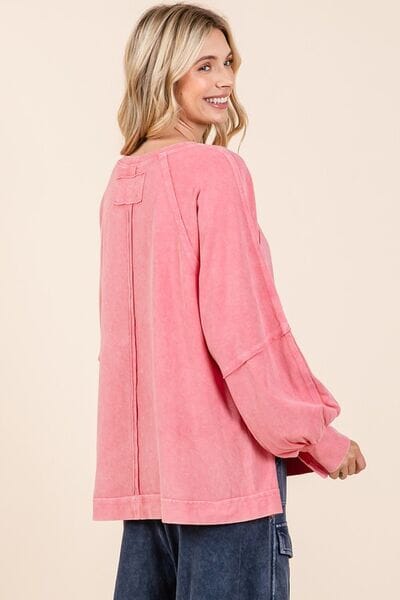 Mittoshop Mineral Wash Raglan Long Sleeve Oversized Top - Sydney So Sweet