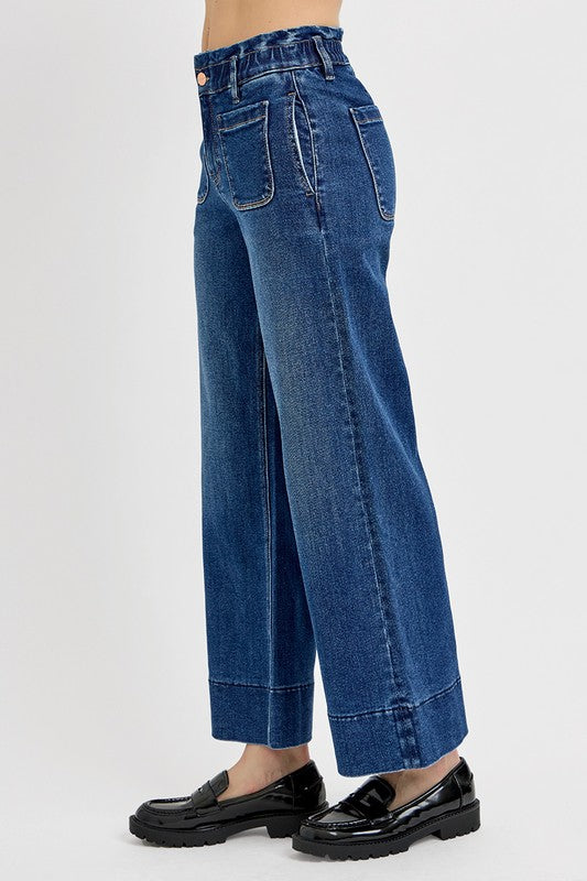 RISEN Elastic Band Wide Leg Jeans - Sydney So Sweet