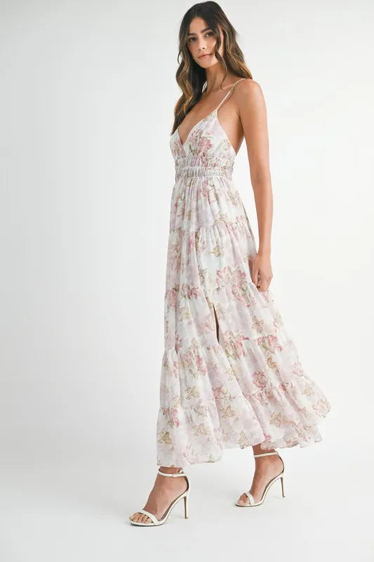MABLE Floral Print Tiered Cami Maxi Dress - Sydney So Sweet