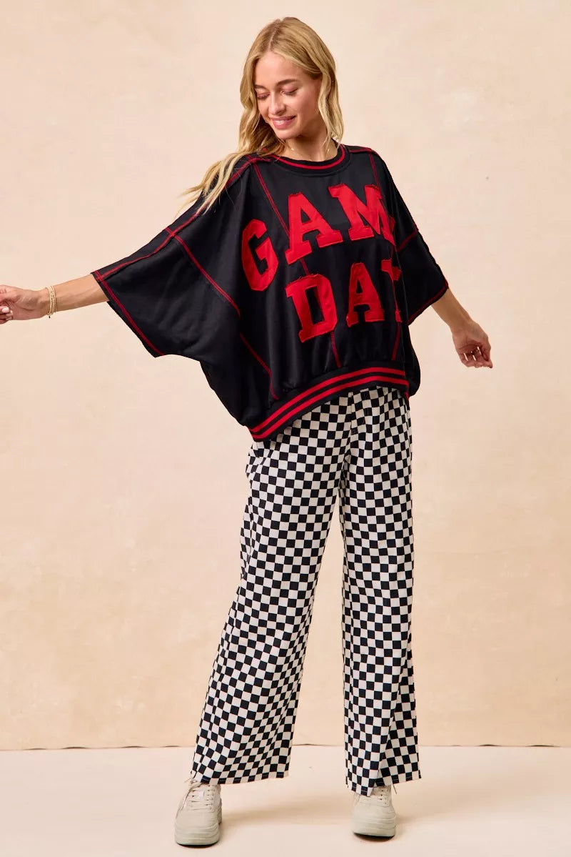 BiBi Gameday Theme Checkered Printed Pants - Sydney So Sweet