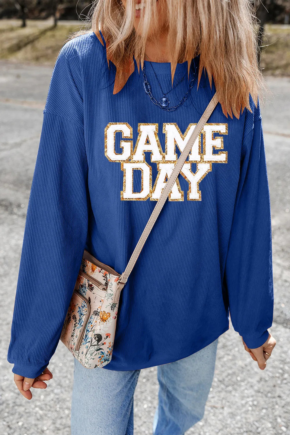 GAME DAY Women's Graphic Long Sleeve Sweatshirt - Sydney So Sweet