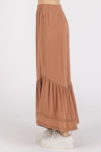 Mittoshop Lace Ruffle Asymmetric Hem Wide Leg Pants - Sydney So Sweet