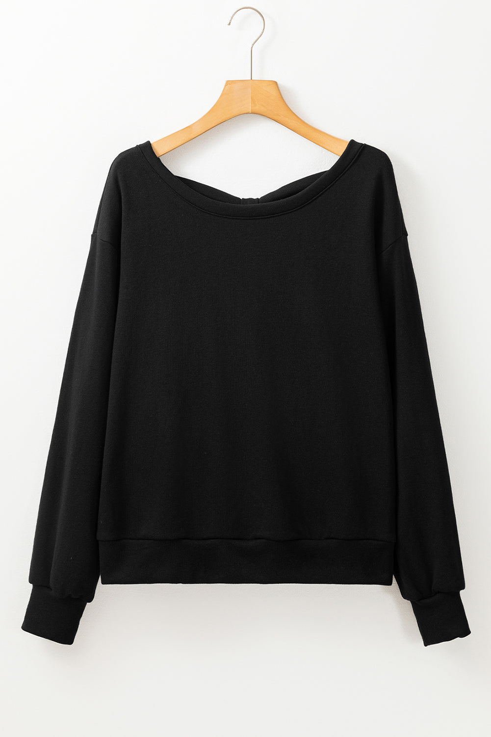 Bow Cutout Round Neck Long Sleeve Sweatshirt - Sydney So Sweet