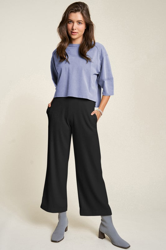 Davi & Dani Wide Leg Mid-Rise Pants - Sydney So Sweet