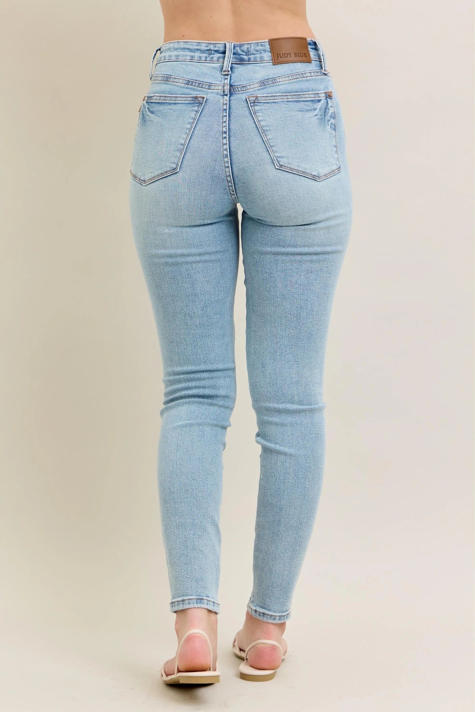 Judy Blue Full Size Mr Tummy Control Vintage Wash Skinny Jeans Plus Size - Sydney So Sweet