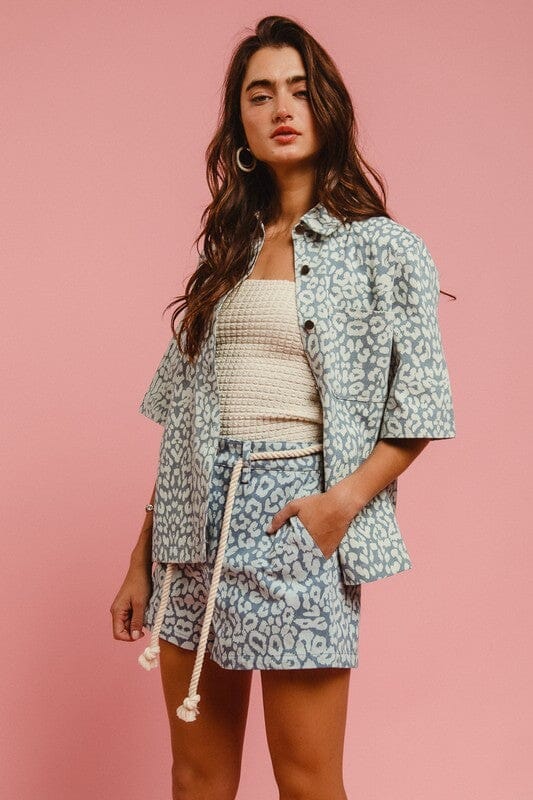 BiBi Rope Belt Leopard Shorts - Sydney So Sweet