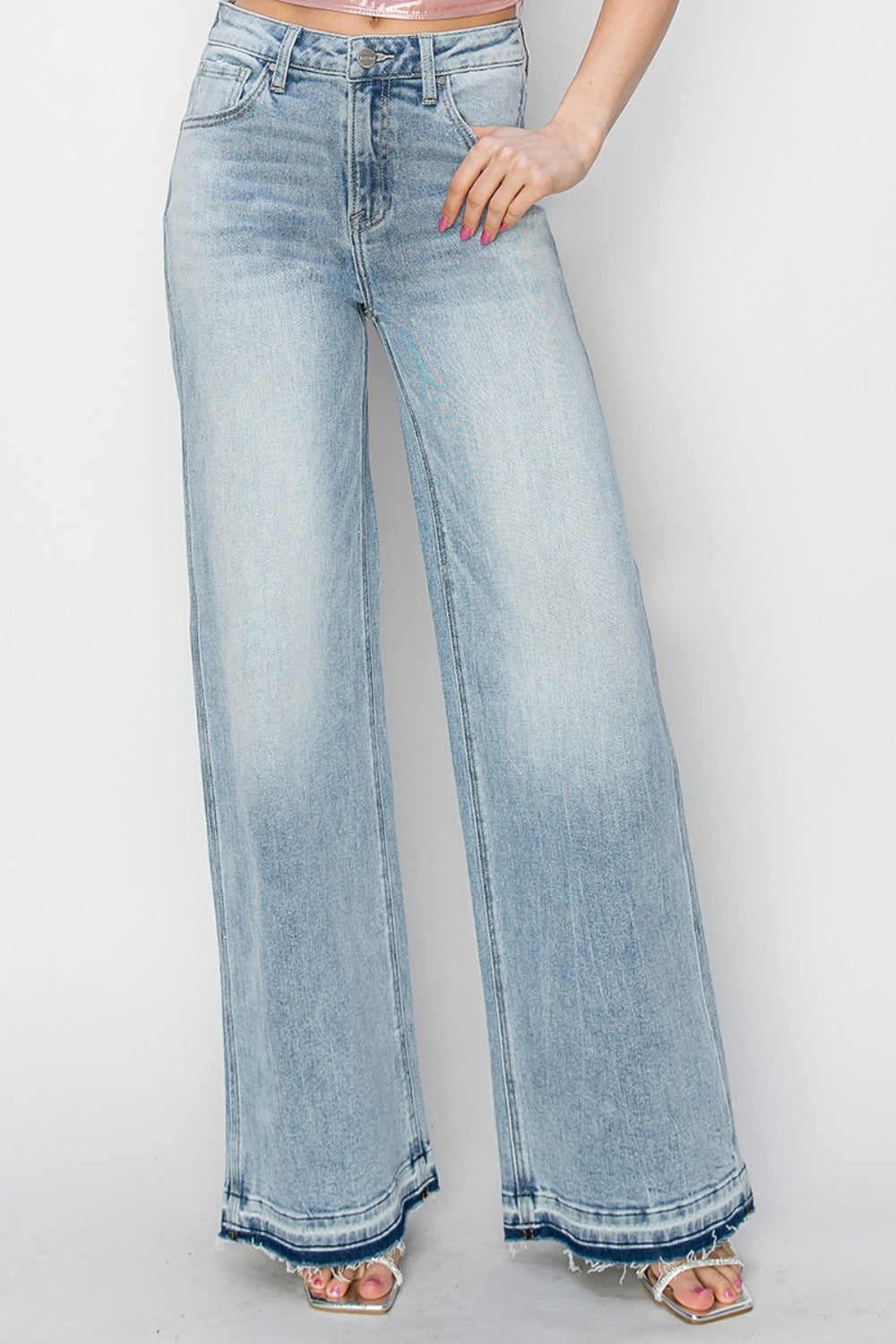 Risen Full Size High Rise Wide Leg Jeans - Sydney So Sweet