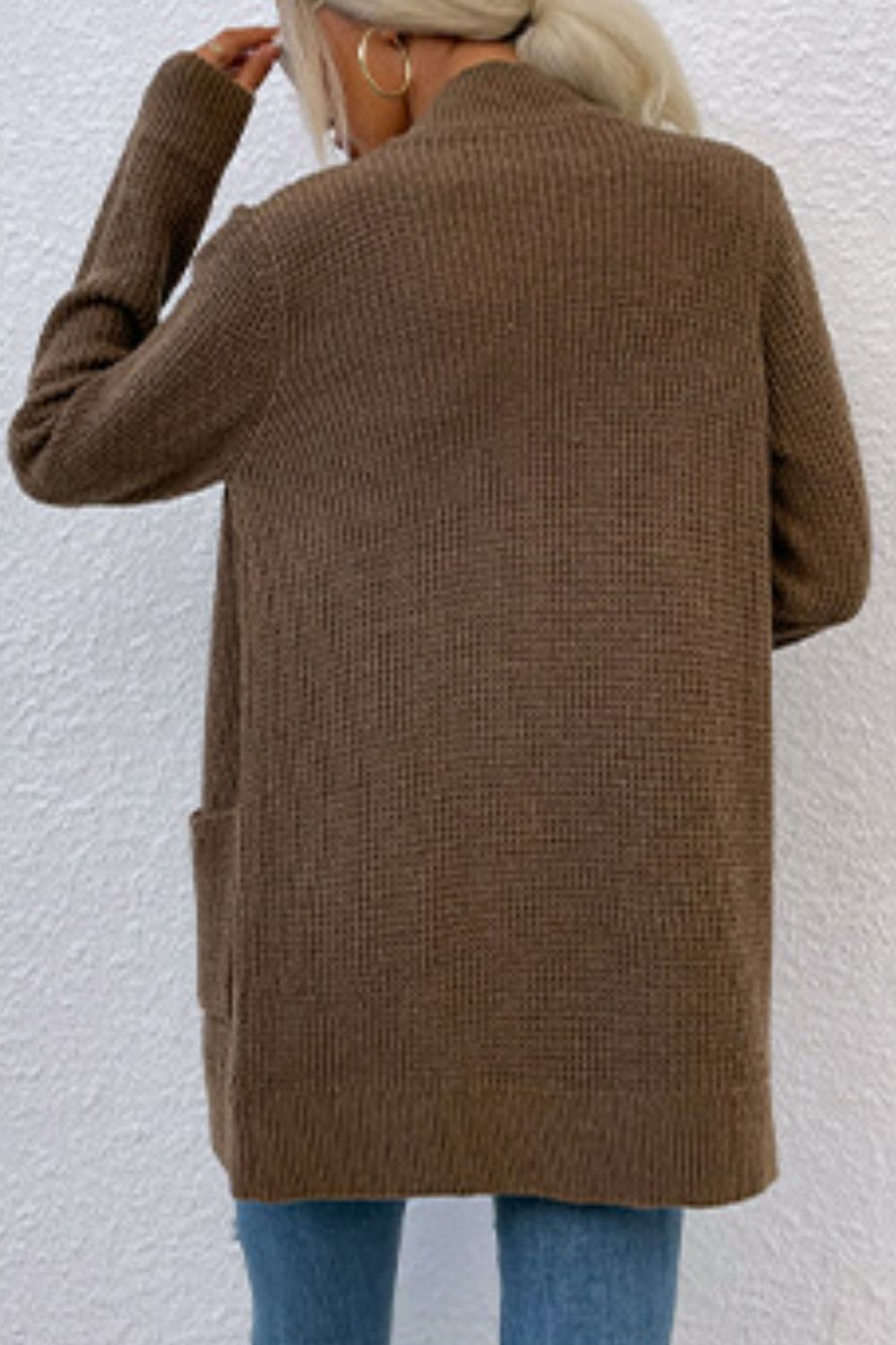 Open Front Rib-Knit Cardigan with Pockets - Sydney So Sweet