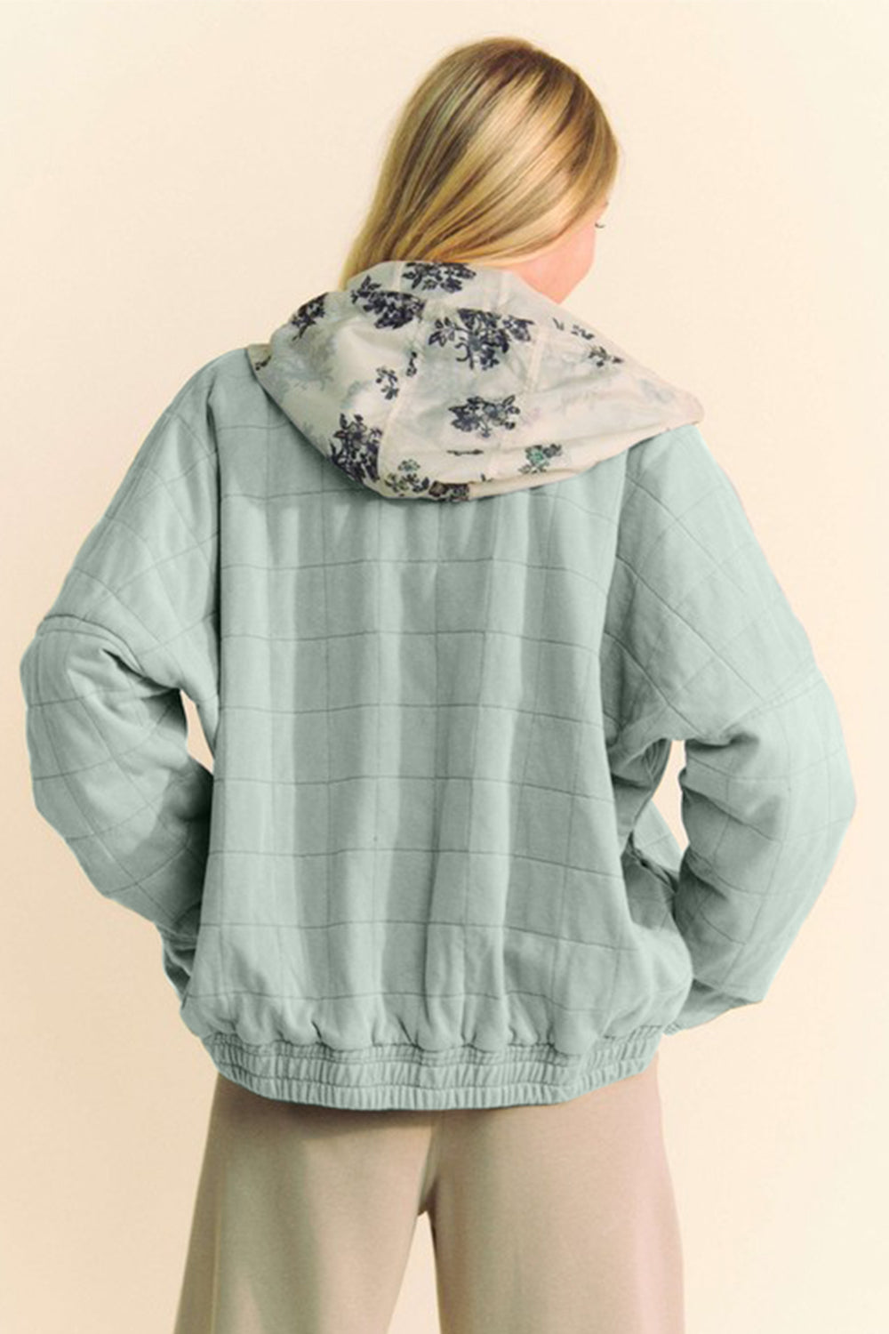 Davi & Dani Quilted Zip Up Dropped Shoulder Jacket - Sydney So Sweet