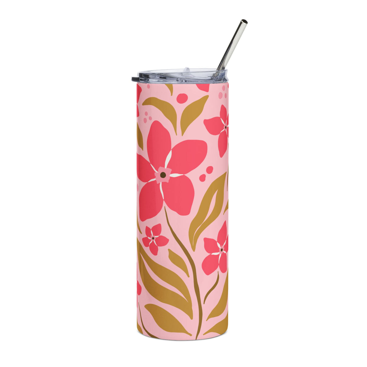 Pink Spring Blooms II 20oz Floral Stainless Steel Tumbler Travel Cup