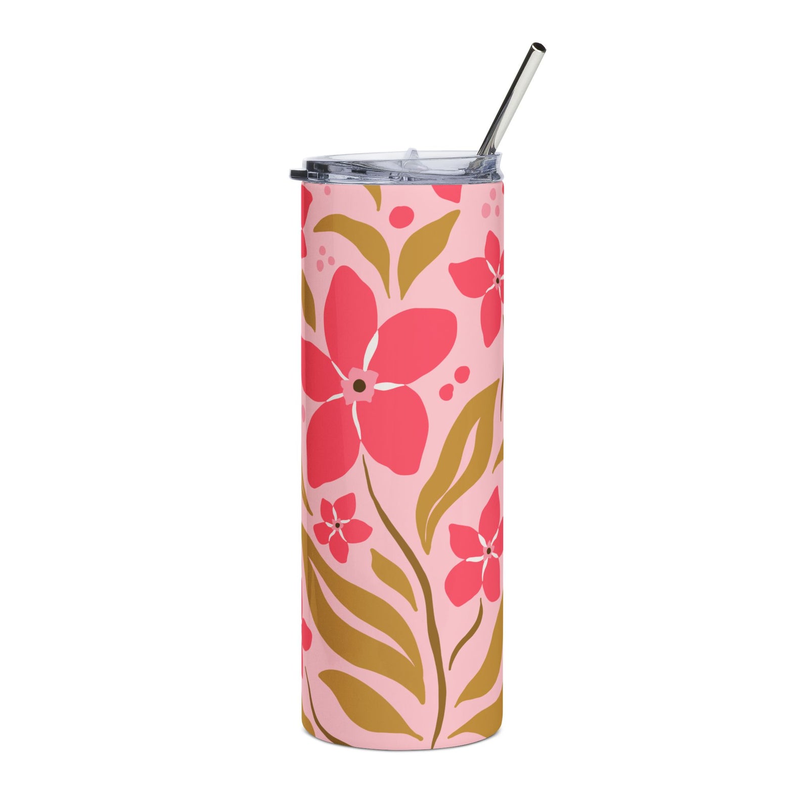 Pink Spring Blooms II 20oz Floral Stainless Steel Tumbler Travel Cup