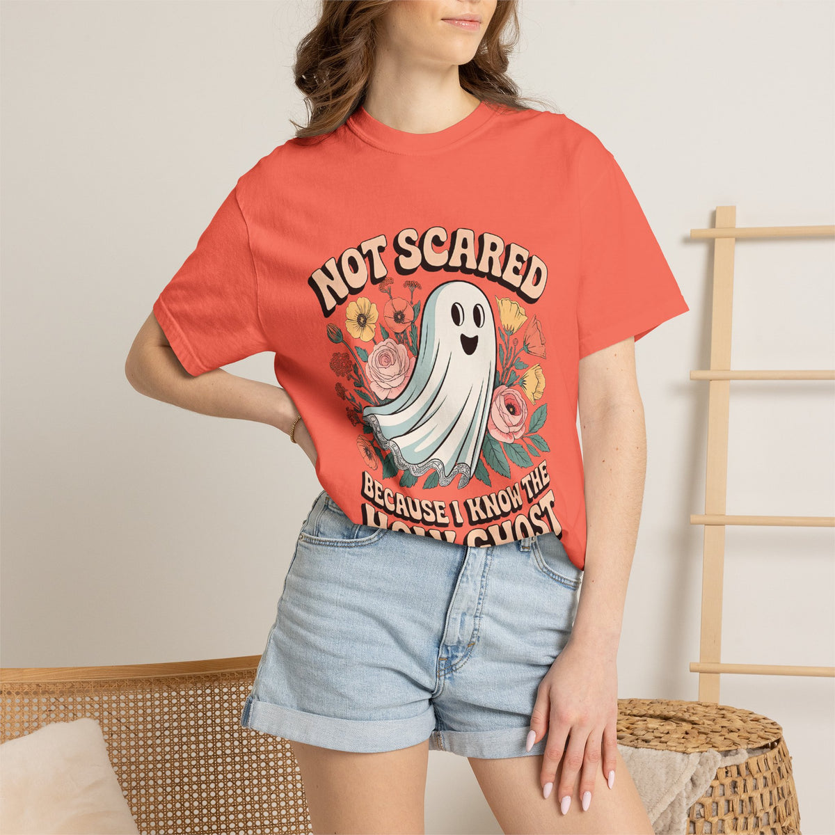 Not Scared Holy Ghost T-Shirt Christian Halloween Graphic Tee