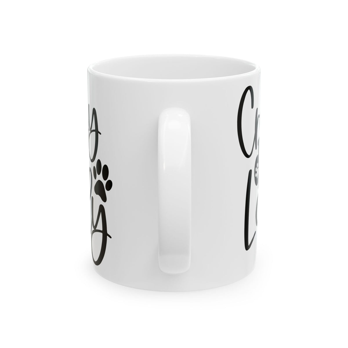 Crazy Dog Lady Paw Print Cute Ceramic Mug Coffee Cup (11oz & 15oz)
