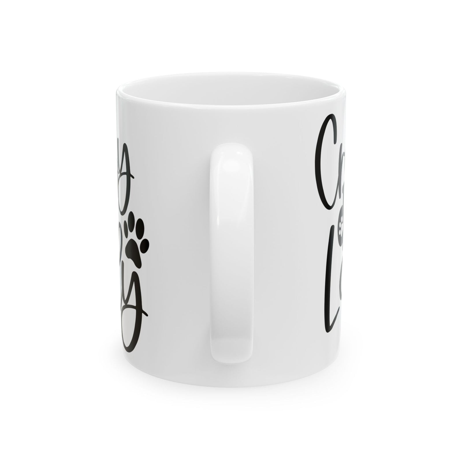 Crazy Dog Lady Paw Print Cute Ceramic Mug Coffee Cup (11oz & 15oz)