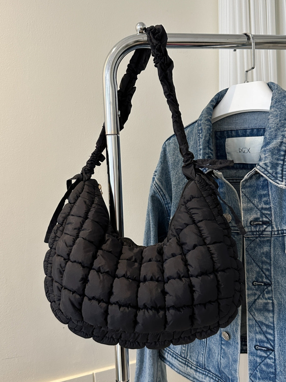 Bubble Texture Ruched Strap Quilted Shoulder Bag - Sydney So Sweet