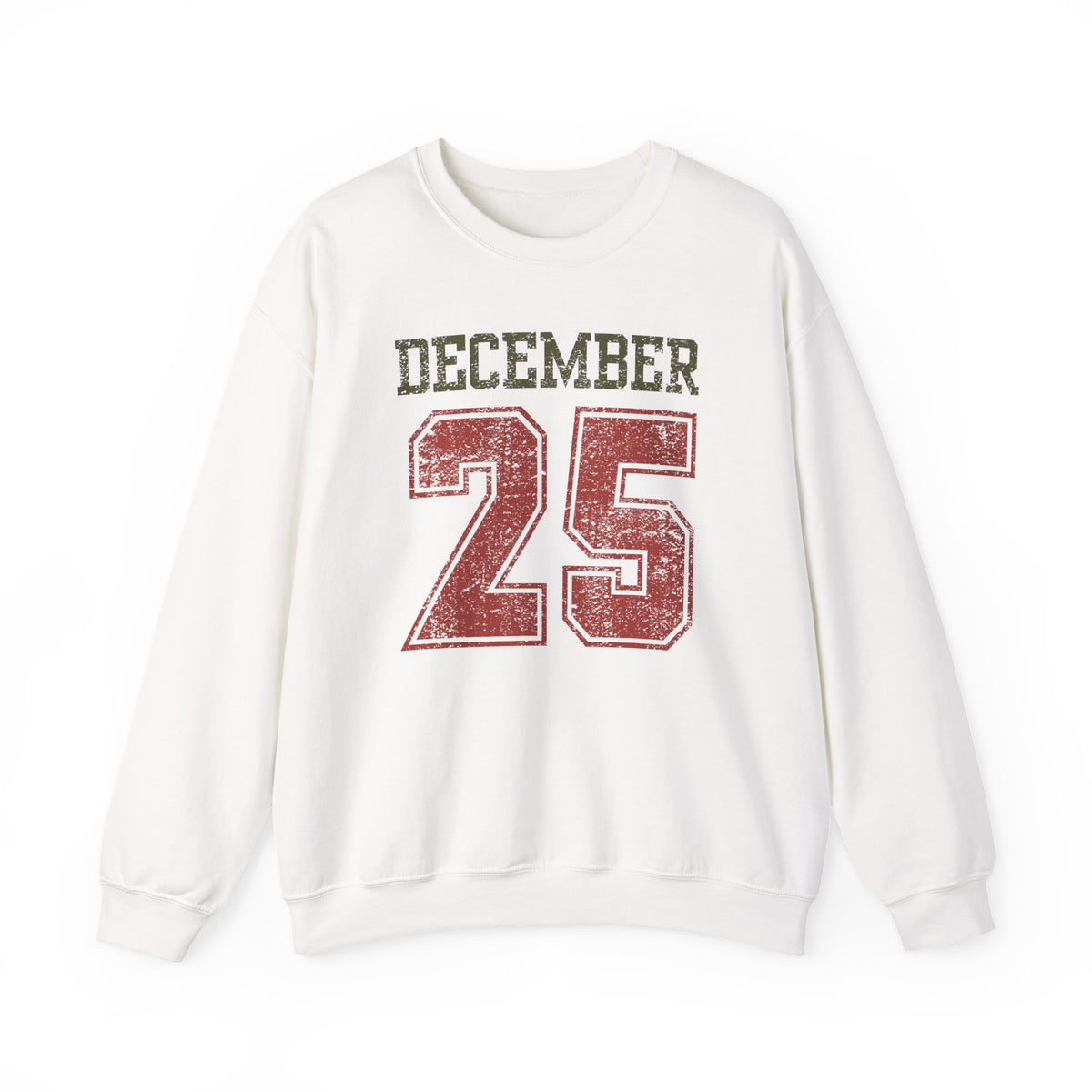 December 25 Vintage Distressed Heavy Blend Unisex Crewneck Cozy Christmas Sweatshirt - Sydney So Sweet