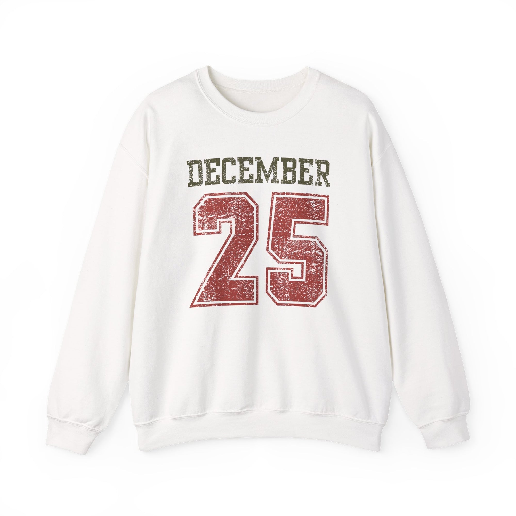 December 25 Vintage Distressed Heavy Blend Unisex Crewneck Cozy Christmas Sweatshirt - Sydney So Sweet
