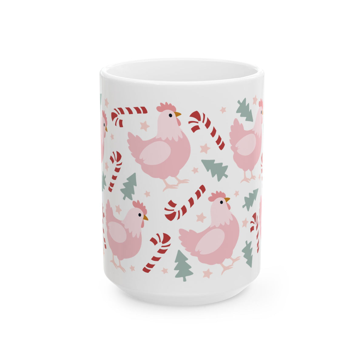 Christmas Chickens Ceramic Mug Coffee Cup (11oz & 15oz)