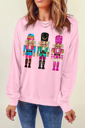 Nutcracker Graphic Round Neck Long Sleeve Sweatshirt - Sydney So Sweet