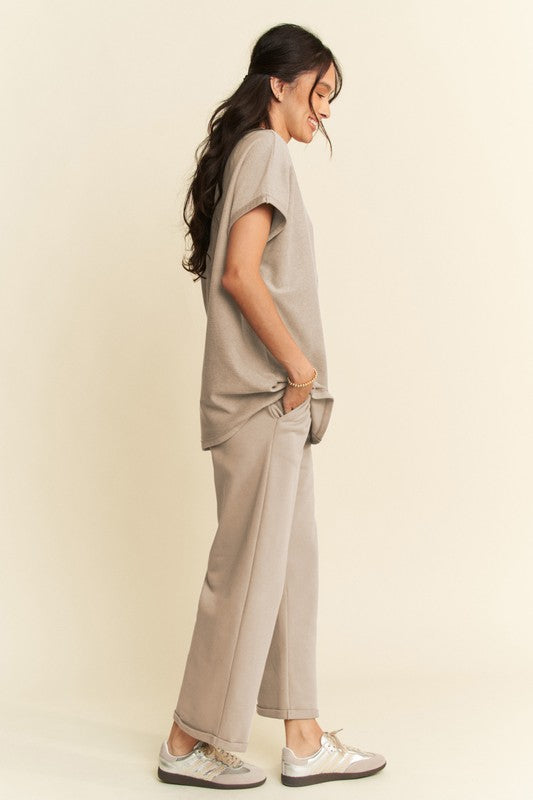 Davi & Dani Round Neck Short Sleeve Top and Pants Set - Sydney So Sweet