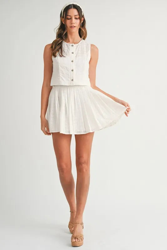 MABLE Eyelet Lace Top and Mini Skirt Set - Sydney So Sweet
