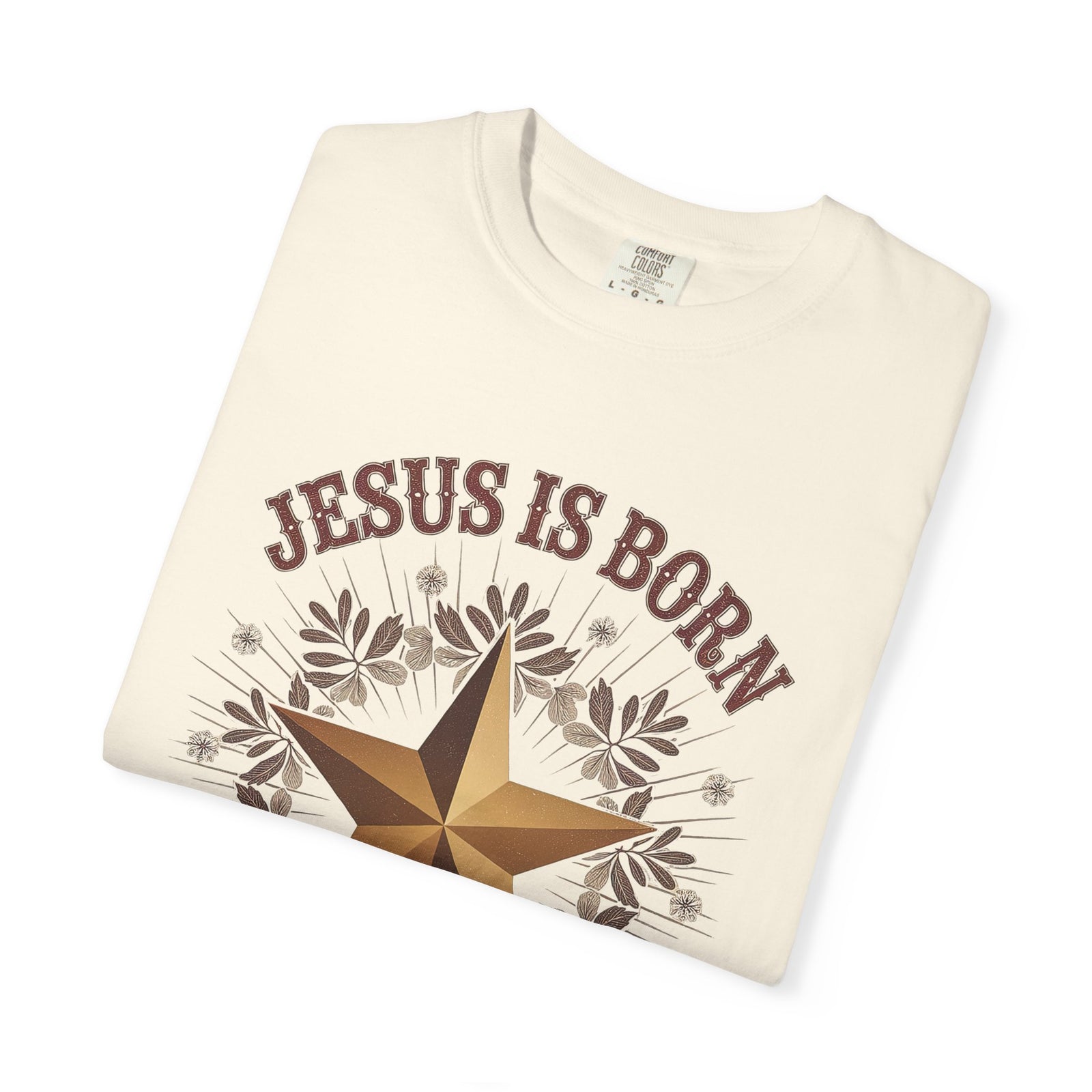 Jesus is Born Y'all Christmas T-Shirt Christian Western Star Graphic Tee