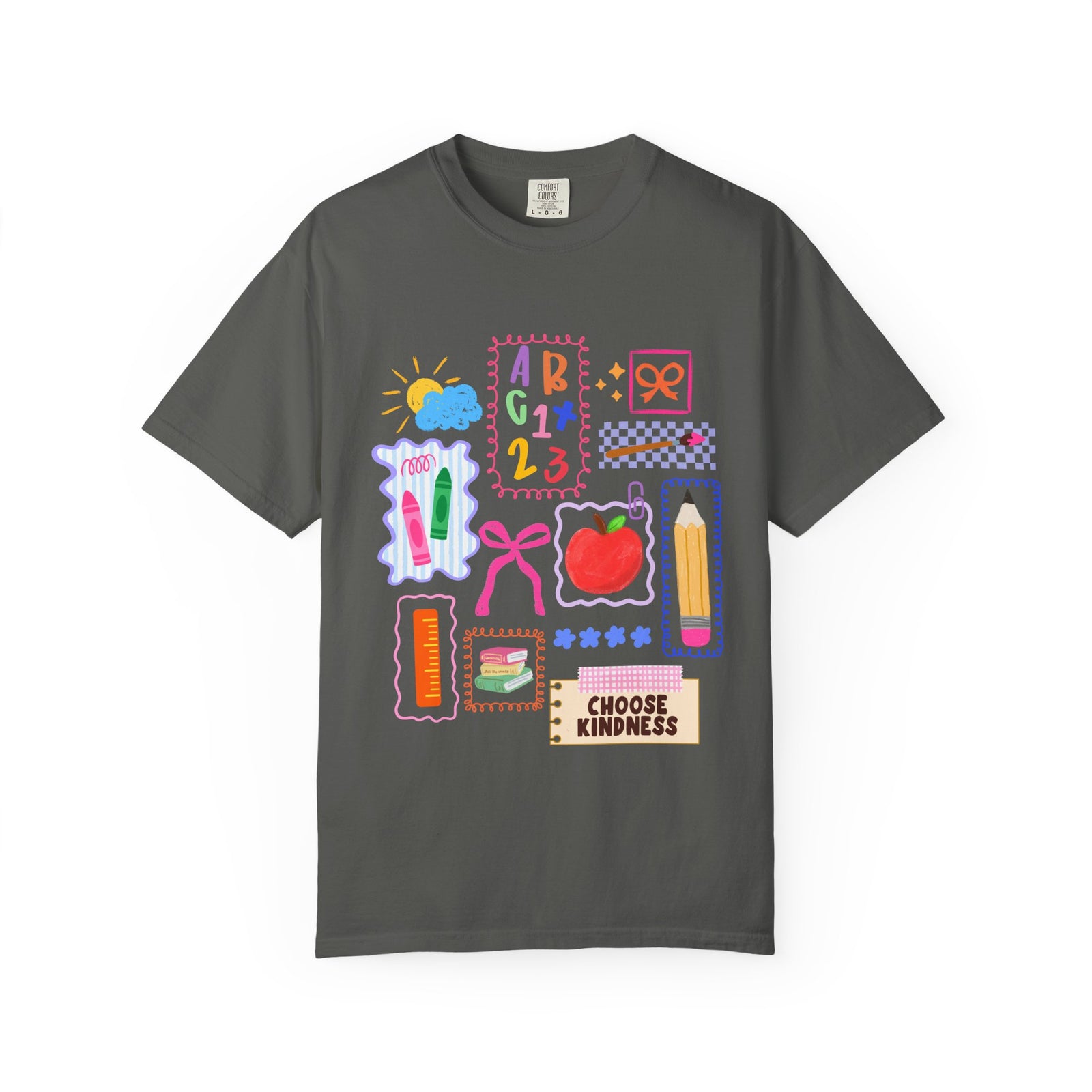 Choose Kindness Coquette Doodles Bow Graphic Teacher Tee Back to School T-Shirt