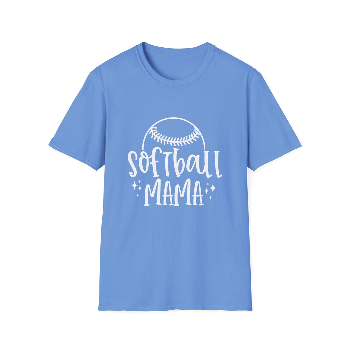 Softball Mama Graphic T-Shirt Cute Sports Mom Tee (12 Team Colors)