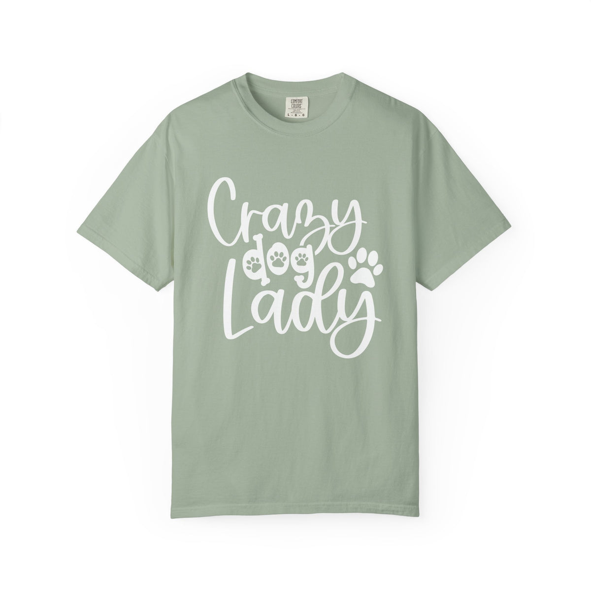 Crazy Dog Lady T-Shirt Paw Print Graphic Tee for Dog Moms
